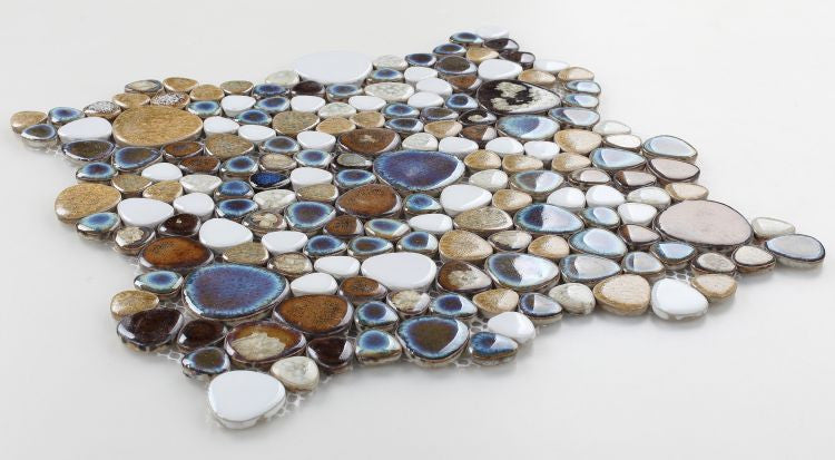NB705 Mango Pebble Mosaic Tile angle view