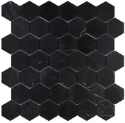 NB729 Nero Marquina Honed Hexagon 2 x 2