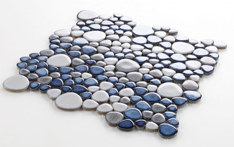 NB838 Sky Pebble Mosaic Tile Angle View