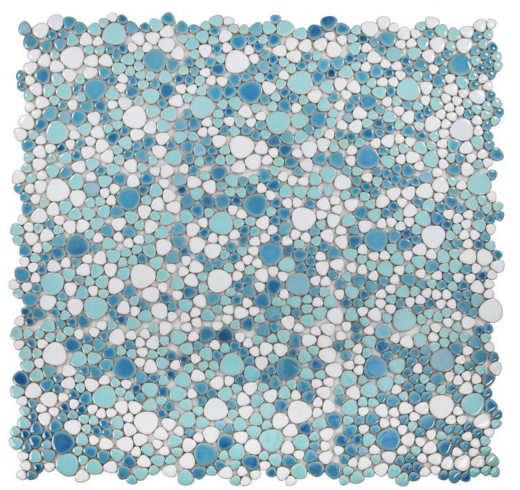 NB877 Jewel Iris Pebble Mosaic Tile 9 sheets together
