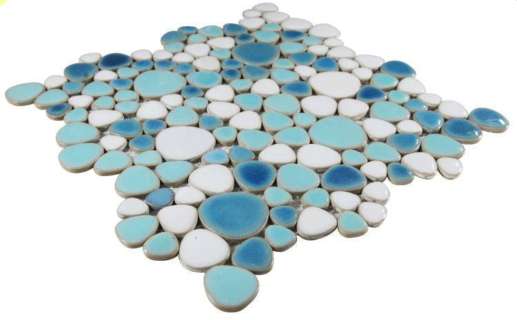 NB877 Jewel Iris Pebble Mosaic Tile angle view