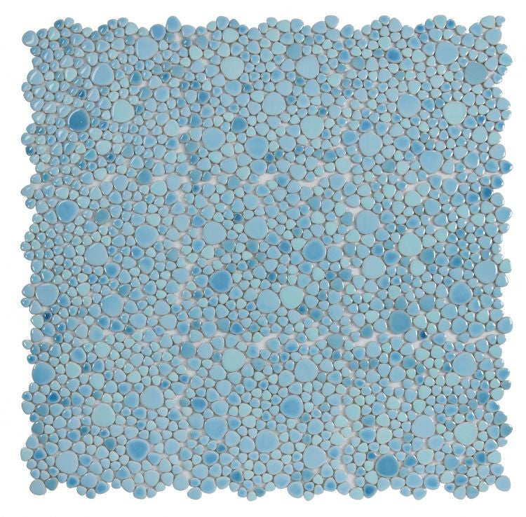 NB894 Jewel Blue Pebble Mosaic Tile 9 sheets together