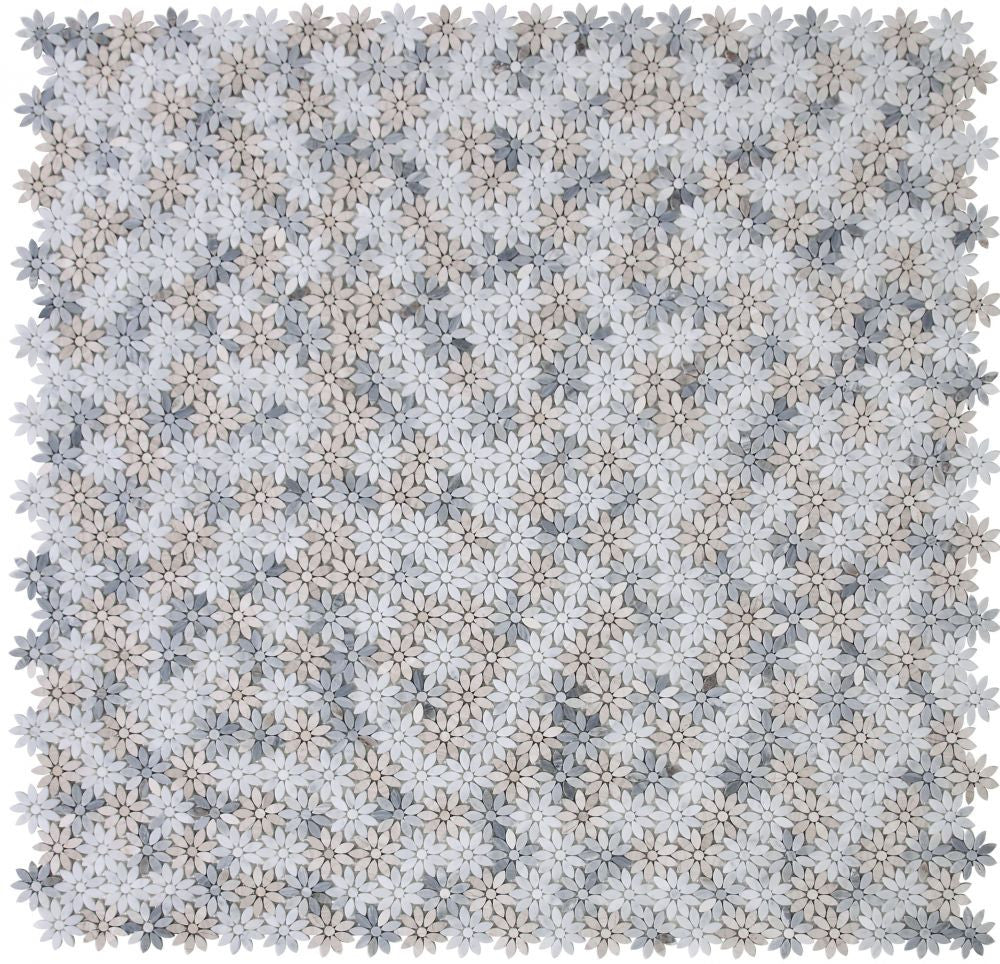 NB939 Wild Flower Sky Marble Mosaic Tile 9 sheets together