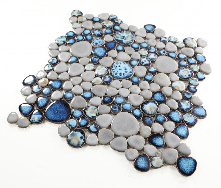 NB980 Cielo Pebble Mosaic Tile Angle View