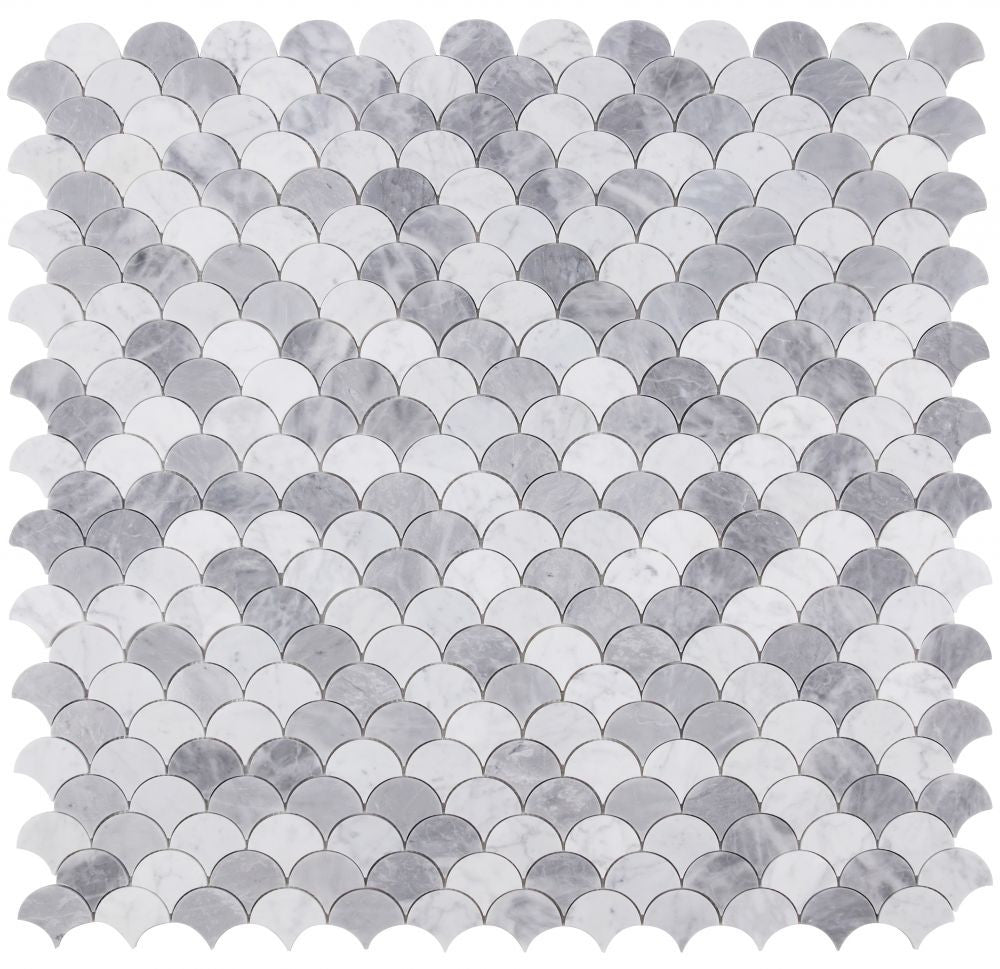 NBO1022 Fish Scale Dusk Marble Mosaic 9 sheets together