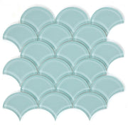 NBO1057 Fish Scale Mint Glass Mosaic Tile