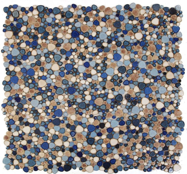 NBO1092 Seaside Pebble Mosaic Tile 9 sheets together