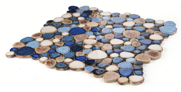 NBO1092 Seaside Pebble Mosaic Tile Angle View