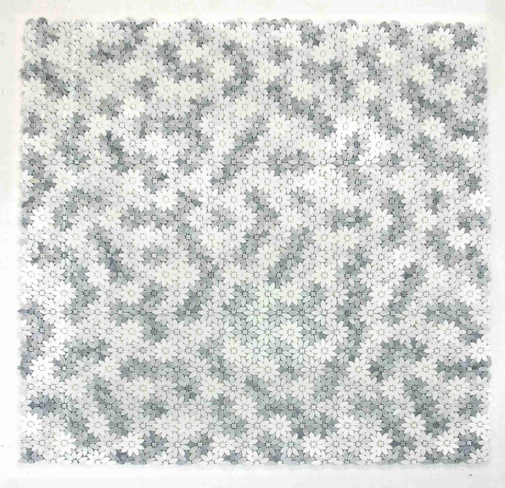 NBO1123 Wild Flower Grey Marble Mosaic Tile 9 sheets together