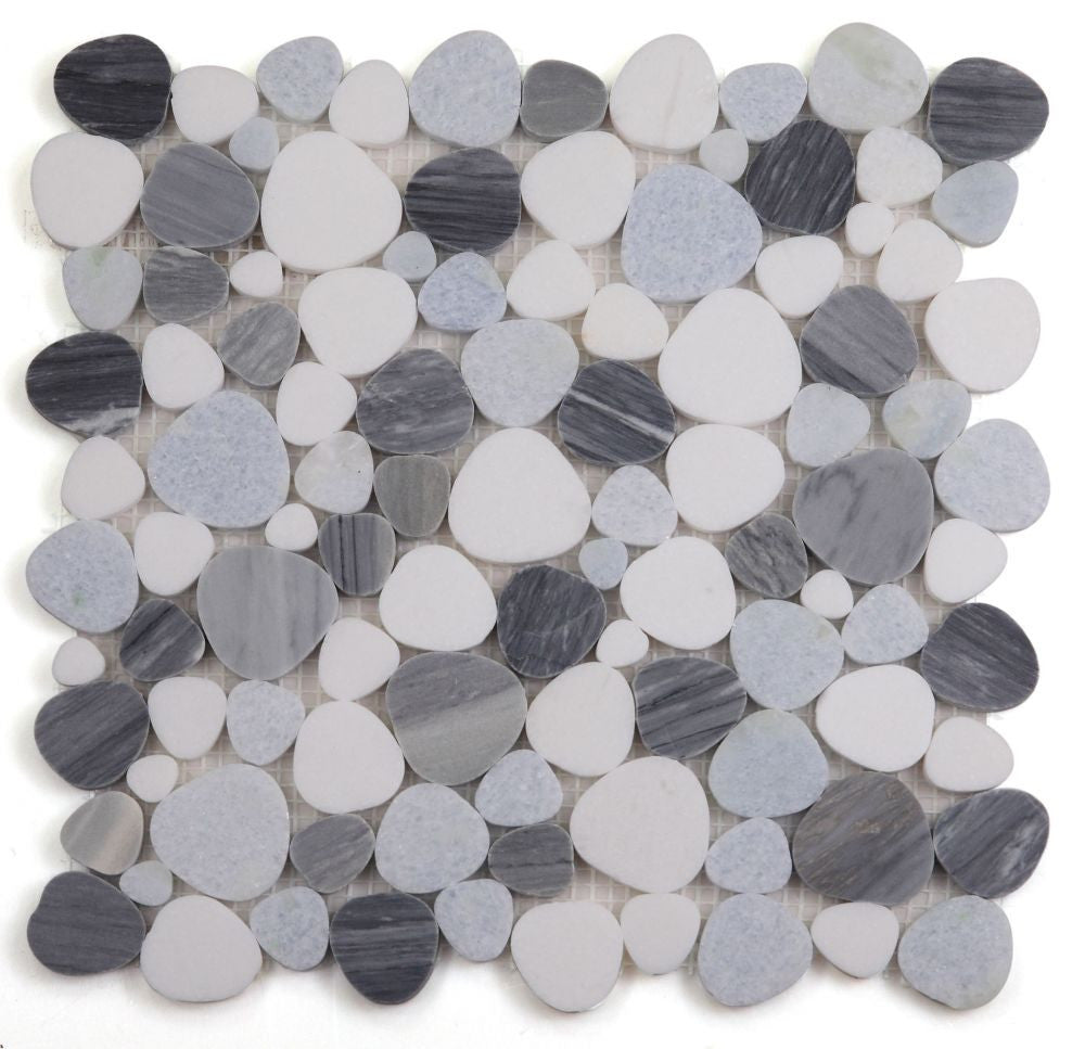 NBO1126 Sliced Pebble Deep Ocean Marble Mosaic