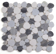 NBO1126 Sliced Pebble Deep Ocean Marble Mosaic