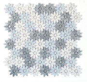 NBO1128 Wild Flower Crystal Ocean Marble Mosaic Tile