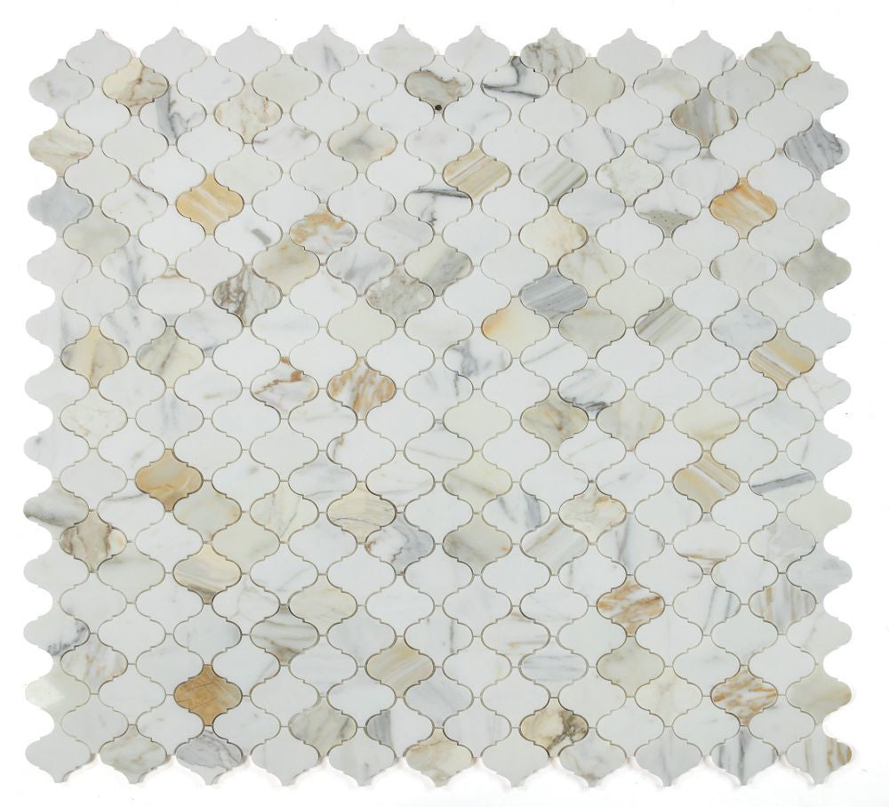 NBO1145 Arabesque Calacatta Gold Mosaic 4 sheets