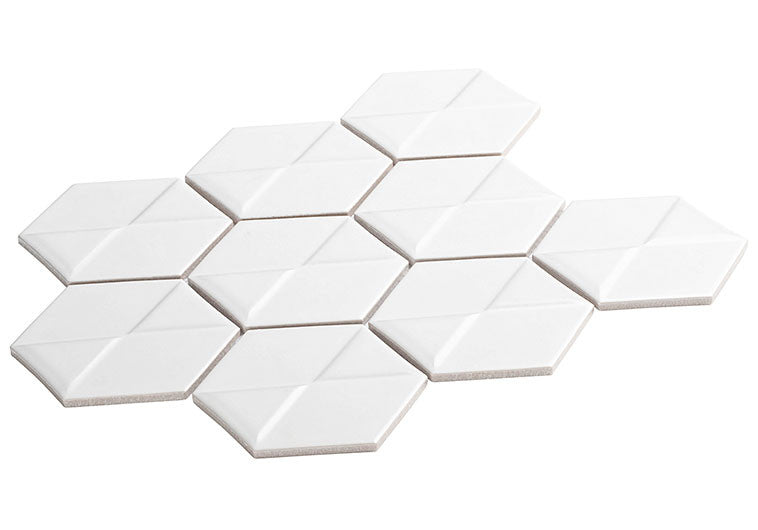 Nebula Collection 3D hexagon porcelain mosaic NEB-6261 Perixo Side View