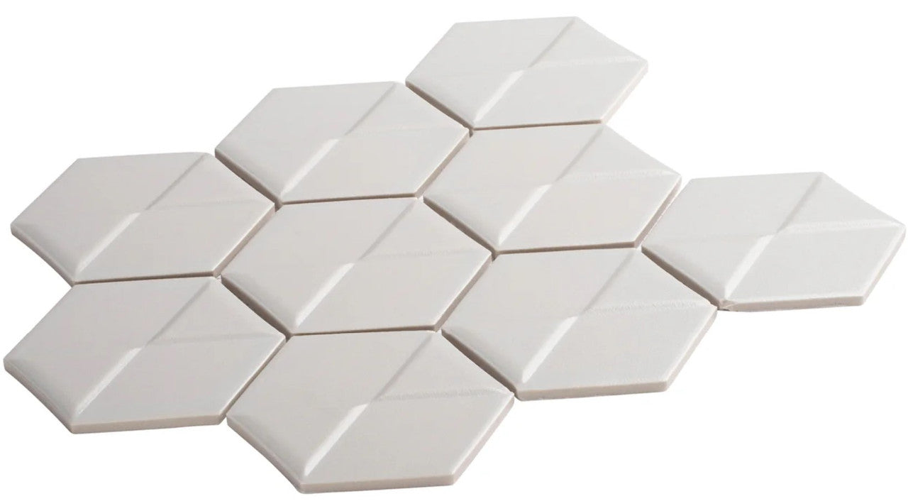 Nebula Collection 3D hexagon porcelain mosaic NEB-6262 Dramon Side View