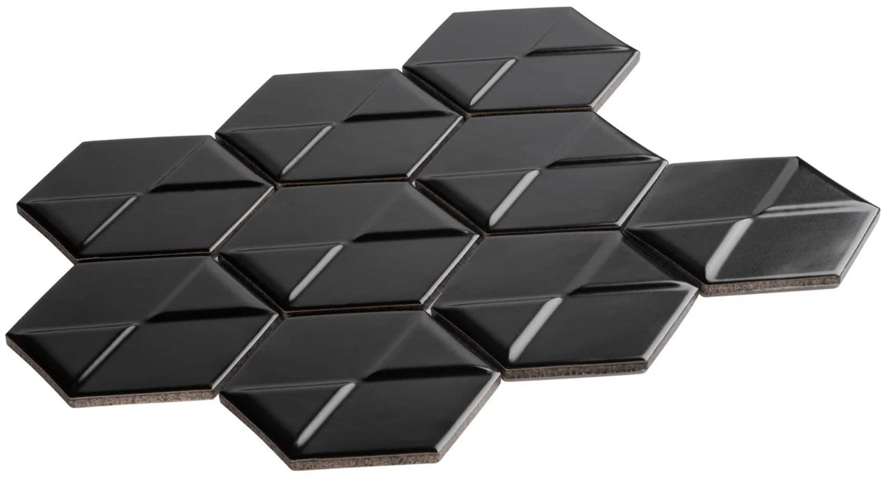 Nebula Collection 3D hexagon porcelain mosaic NEB-6263 Vardian Side View