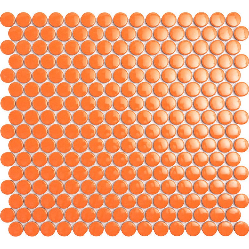 Porcelain Penny Round Mosaic Tile ORB-013ORG Solar Flare