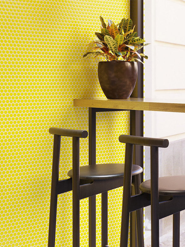ORB-018YLG Sun penny round accent wall tile