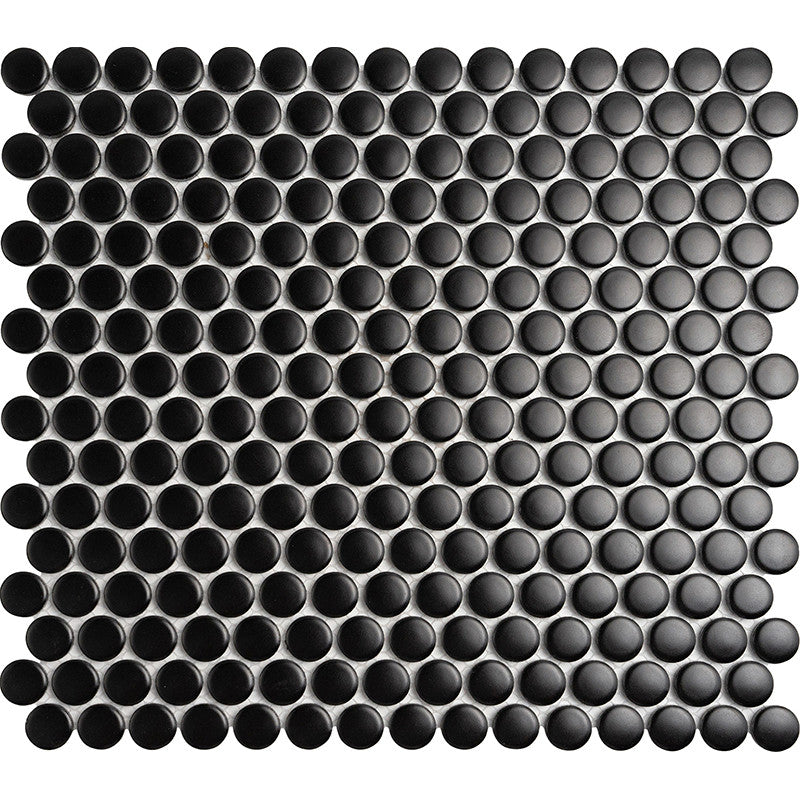 Porcelain Penny Round Mosaic Tile ORB-03BKM Dark Star Matte