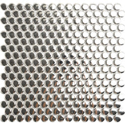 Porcelain Penny Round Mosaic Tile ORB-04BKG Silver Star Polish