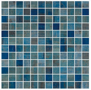 Onix Mosaico 1 x 1 Recycled Glass Tile Mosaic Forest Blue 3388