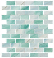 Onix Mosaico 1 x 2 brick Recycled Glass Tile Mosaic Cayo Coco HP12BCC/5959