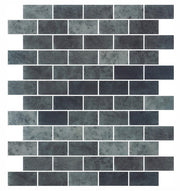 Onix mosaico 1 x 2 Brick Recycled Glass Tile Mosaic Matte Black Rock HP12BMBR/5946