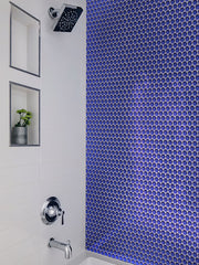 Mir Mosaic Tile Cobalt Blue penny round mosaic PN-012 shower wall tile