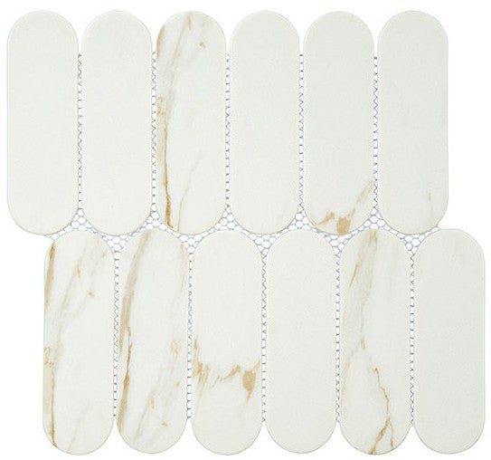 Paneria Collection PAN-9113 Biscotti Elongated Oval Mosaic Tile