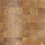 Sant Agostino Pixel Sienna Lue warm sienna glossy 4x4 zellige-look porcelain tile