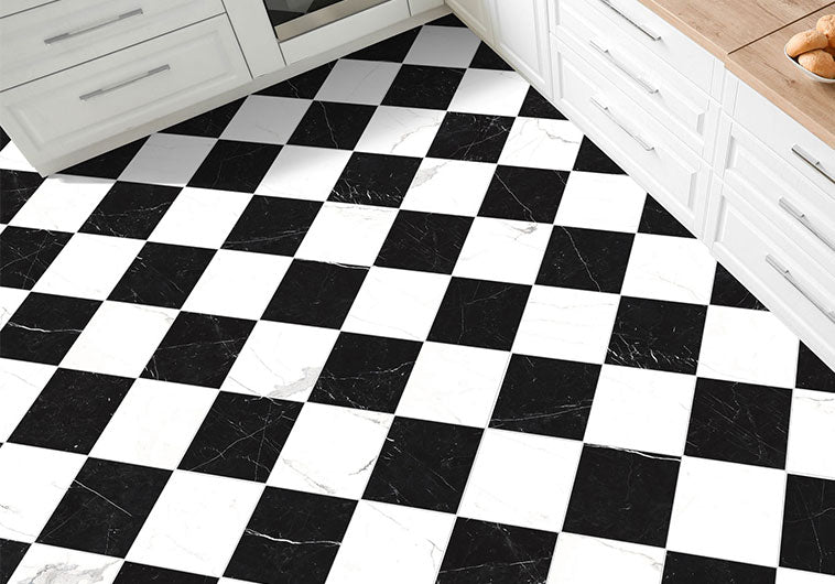 Renaissance Collection RNS-2901 Calacatta 12 x 12 Matte Tile Kitchen Floor Installation