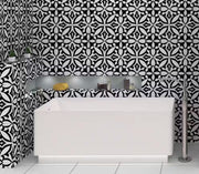 Retro Nueve 9214 Fleur Noir Pattern Tile
