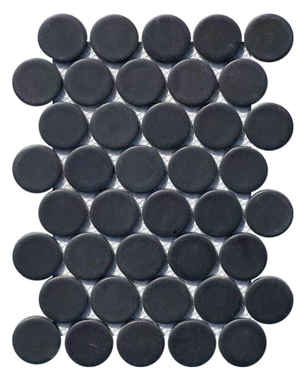 Soci Tile 2" Penny Round SSE-866 Onyx Matte Mosaic