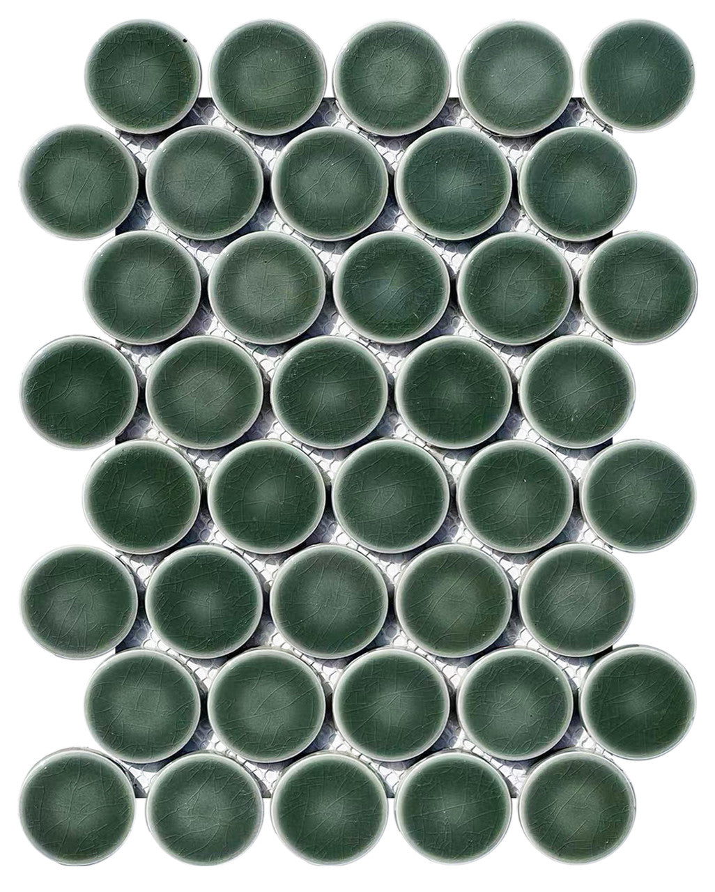 Soci Tile 2" penny round SSE-867 Sage Glossy Mosaic
