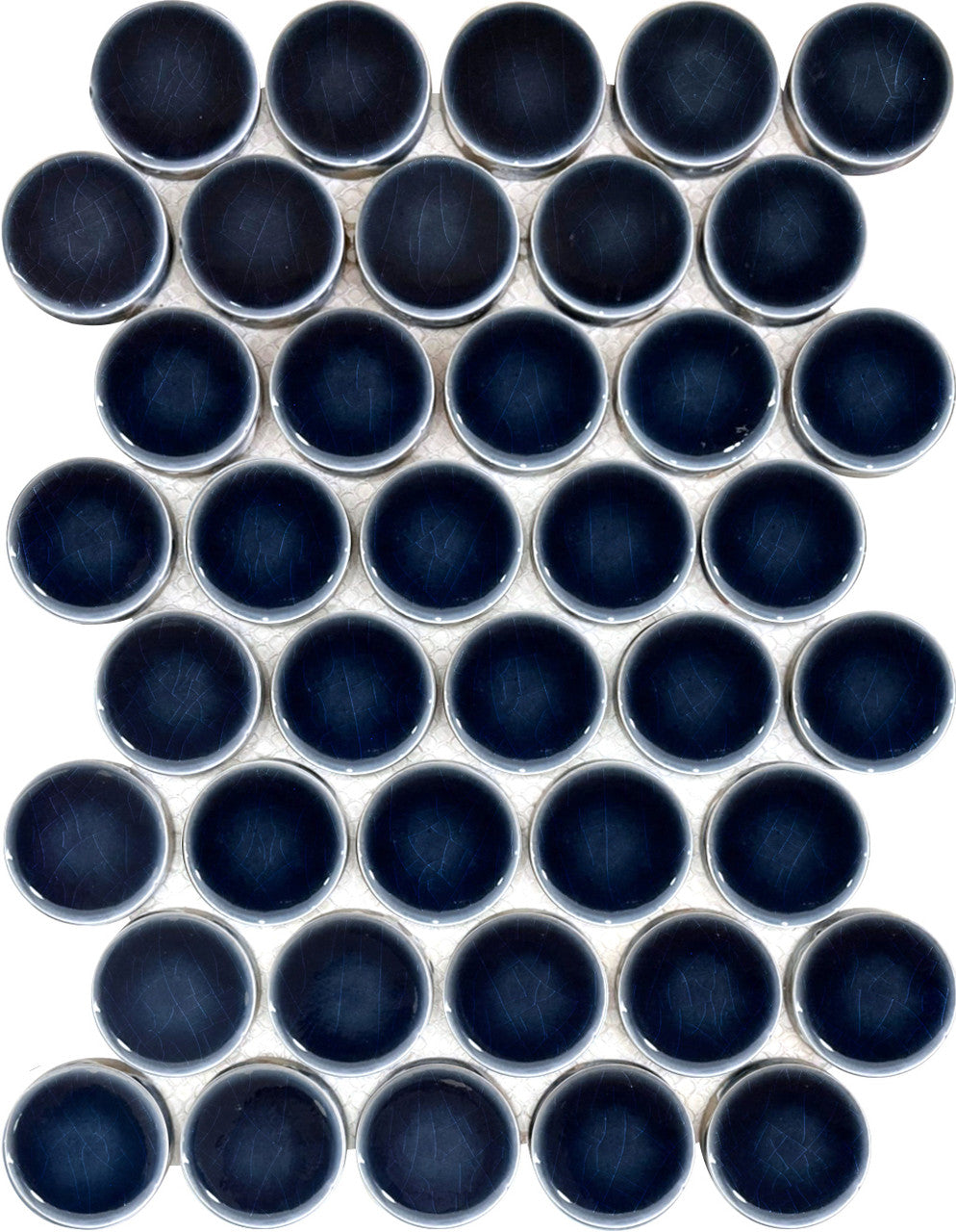Soci Tile 2" Penny Round SSE-868 Navy Glossy Mosaic