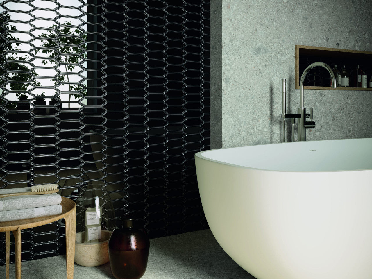 SSN-1604 Hampton Draper Onyx Glossy bathroom wall tiles