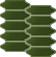 Soci Hampton Draper Juniper SSN-1605 juniper green glossy picket ceramic mosaic tile sheet