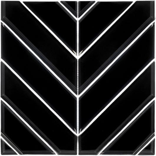 Slidorian Collection Glass Mosaic Pattern Tile SDR8105 Midnight Arrow