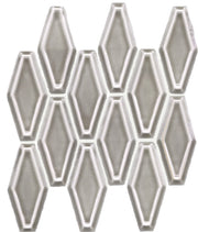 Chateau Series Fillory Pattern SSE-859 Crackle Dove Gray Glossy Ceramic Tile Mosaic