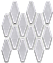 Chateau Series Fillory Pattern SSE-861 Crackle White Glossy Ceramic Tile Mosaic