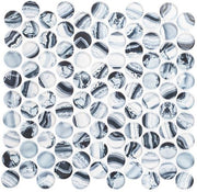 Spheres Collection penny round glass mosaic tile SRS-3805 Blueberry