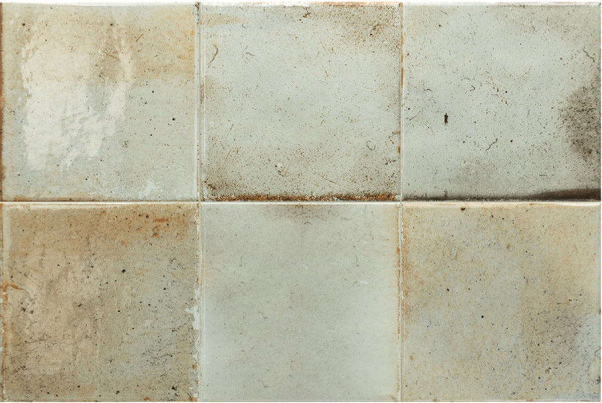 Splash Celadon SPL-CEL-GL soft green glossy 6x6 zellige-look porcelain tile showing color variation