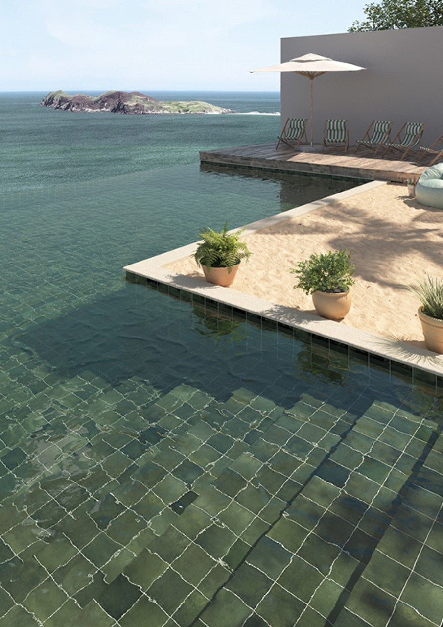 Splash Series Green Glossy SPL-GRN-GL swimming pool tile install