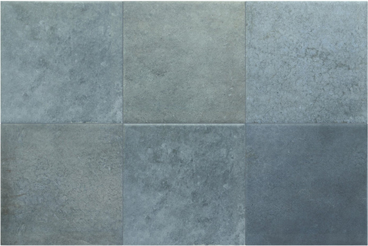 Splash Indigo SPL-IND-MAT deep blue matte 6x6 zellige-look porcelain tile showing color variation