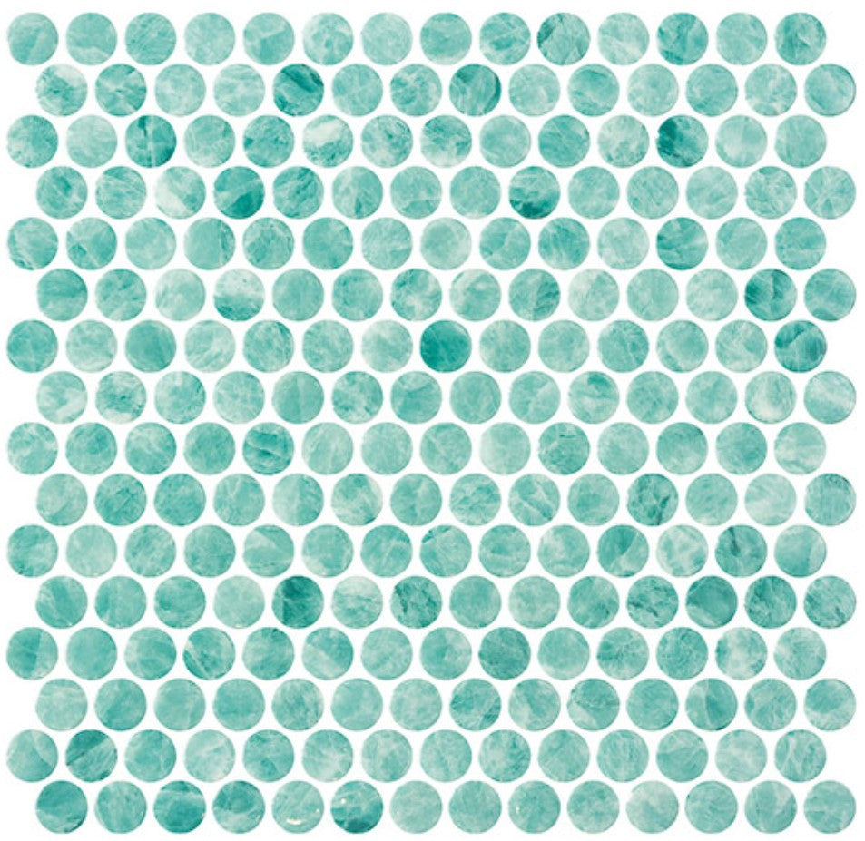 Tahiti Isles Penny Round Recycled Glass Mosaic TI 5421 Mahina Pond