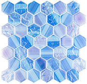 Uptown Beach 2 inch hexagon glass mosaic tile UPB-2105 Havanna Sky