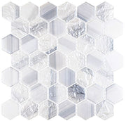 Uptown Beach 2 inch hexagon glass mosaic tile UPB-2101 Parasol