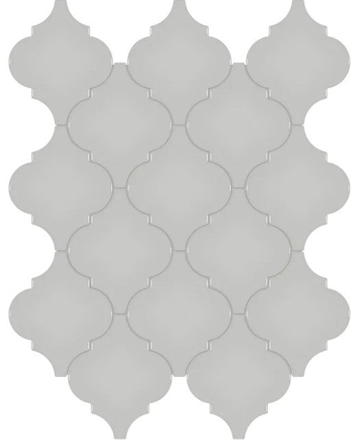 Anatolia Soho Tiles Arabesque Beveled Mosaic Tile 4501-0477-0 GLOSSY Loft Grey
