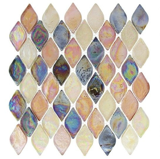 Aquatica Glossy Spectrum AQ-2002 brown and beige iridescent glass soft diamond mosaic tile