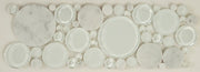 Bella Glass Tiles Bubble Series Random Circles White Dove Listello B100